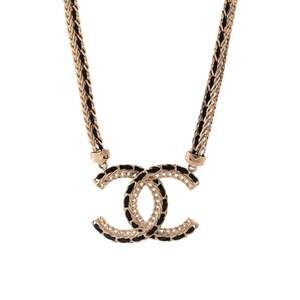 Chanel Cc Double Chain Pendant Necklace #227623C13B